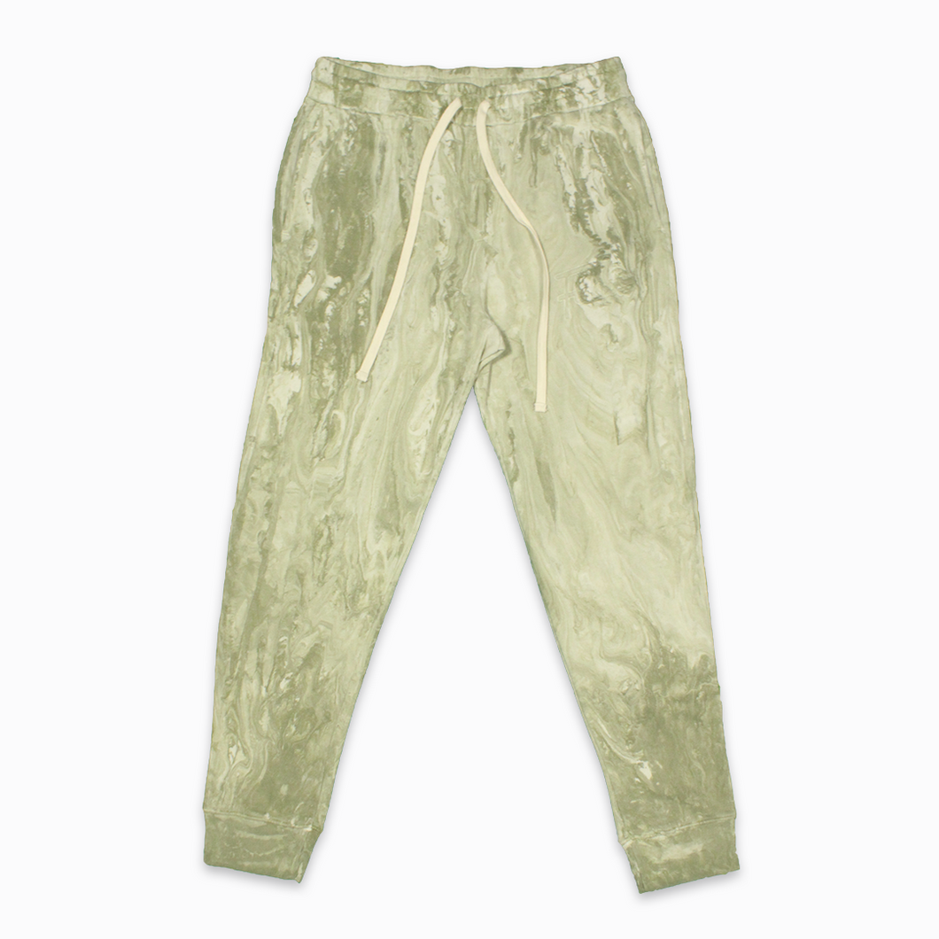 Fidels Bamboo Cotton Blend Green Marble Sweats